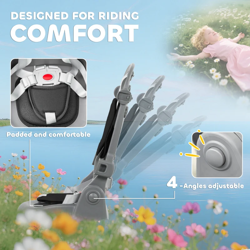 AIYAPLAY 6 in 1 Foldable Kids Trike with Adjustable Parent Handle & Canopy for Ages 1-5, Black