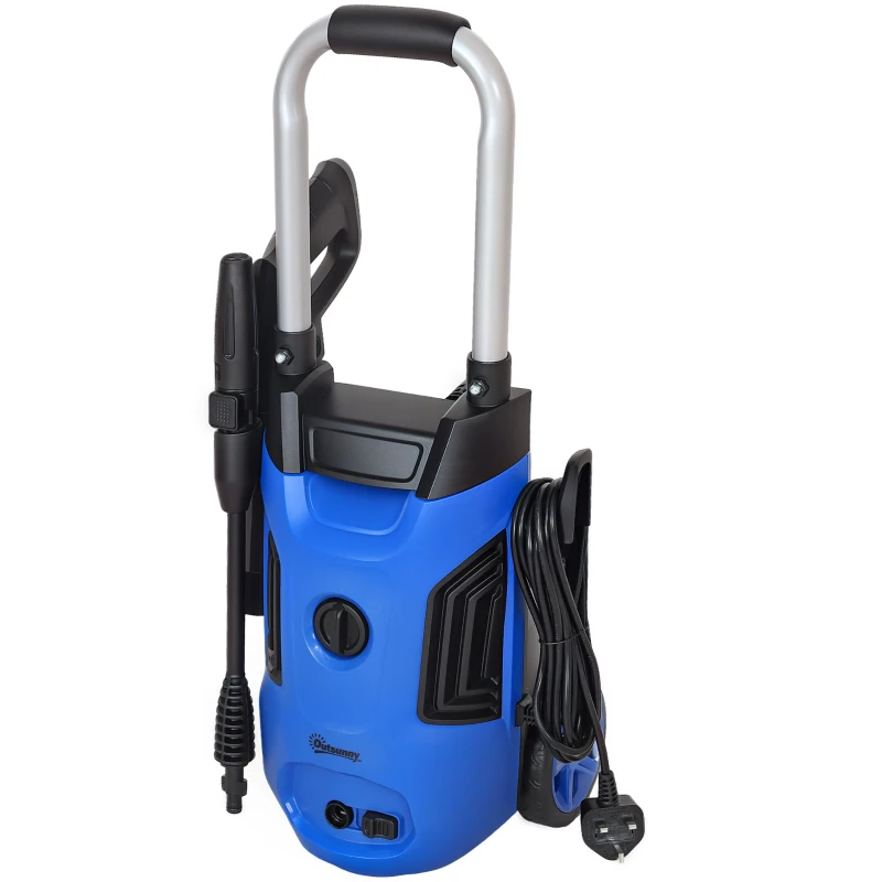 Outsunny 1800W 150-Bar Pressure Washer, with Adjustable Nozzle - Blue