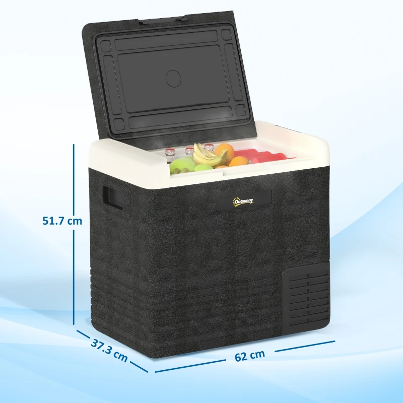 Outsunny 50L Portable Car Refrigerator - Grey and Black
