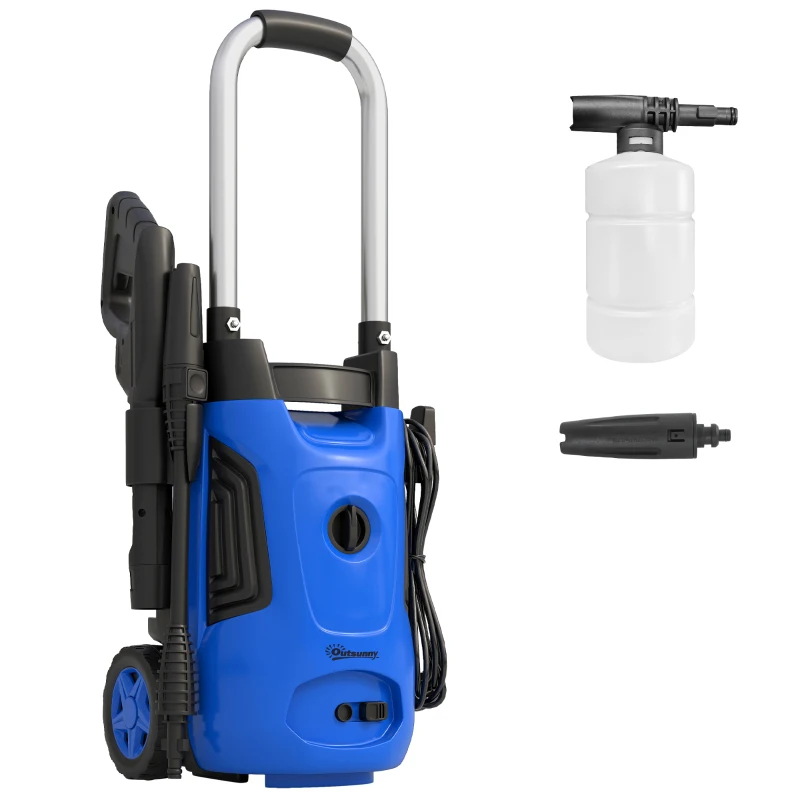 Outsunny 1800W 150-Bar Pressure Washer, with Adjustable Nozzle - Blue