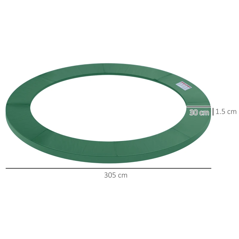 HOMCOM Husă pentru Trambulină, Pliabilă și Portabilă, de Grădină din Plastic,  Ø305x1,5 cm, Verde