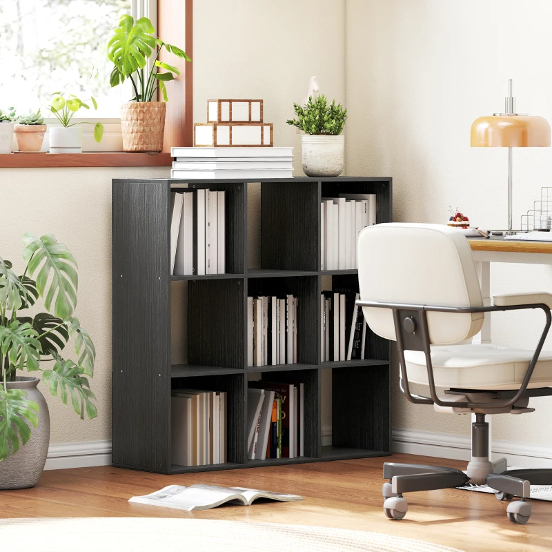 HOMCOM Nine-Cube Storage Shelf - Black