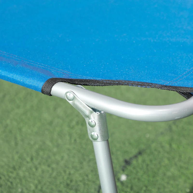 Outsunny Sun Lounger, with Adjustable Face Canopy - Bright Blue