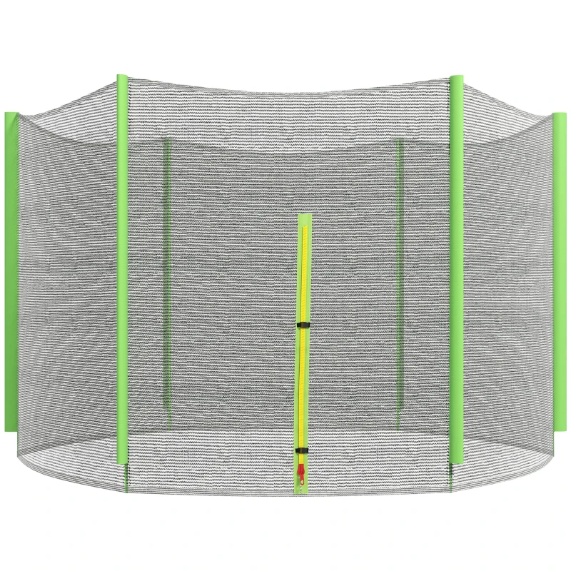 SPORTNOW 8ft Trampoline Net Replacement with 6 Plastic Pole Covers, Weather-Resistant Trampoline Netting Replacement with Zipped Entrance, Poles Not Included, Green