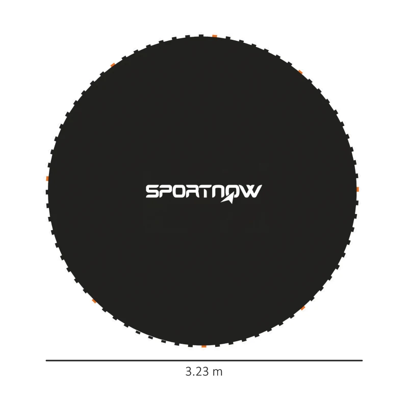 SPORTNOW Replacement Trampoline Mat with Spring Pull Tool, 72 V-Hooks, for 12ft Trampoline using 14cm Springs, Black