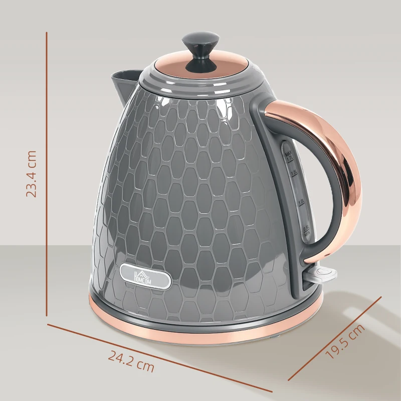 HOMCOM 3kW Rapid Boil Honeycomb Kettle - Grey