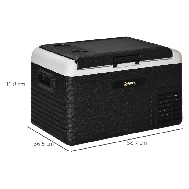 Outsunny 30L Portable Car Refrigerator - Grey and Black