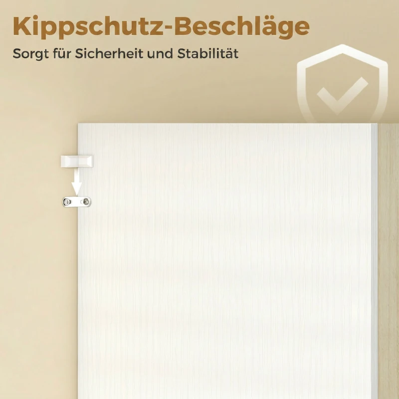 HOMCOM 170 cm Küchenschrank, Moderner Schrank mit offenem Fach, verstellbaren Regalen, Naturholz-Optik