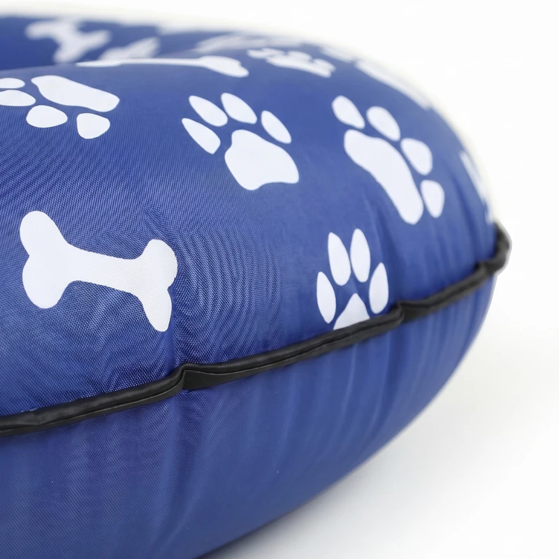 PawHut Opblaasbaar buisboot honden Opvouwbare drijvende watermat Hond met handgreep voor honden tot 40kg 155x104x25cm Blauw