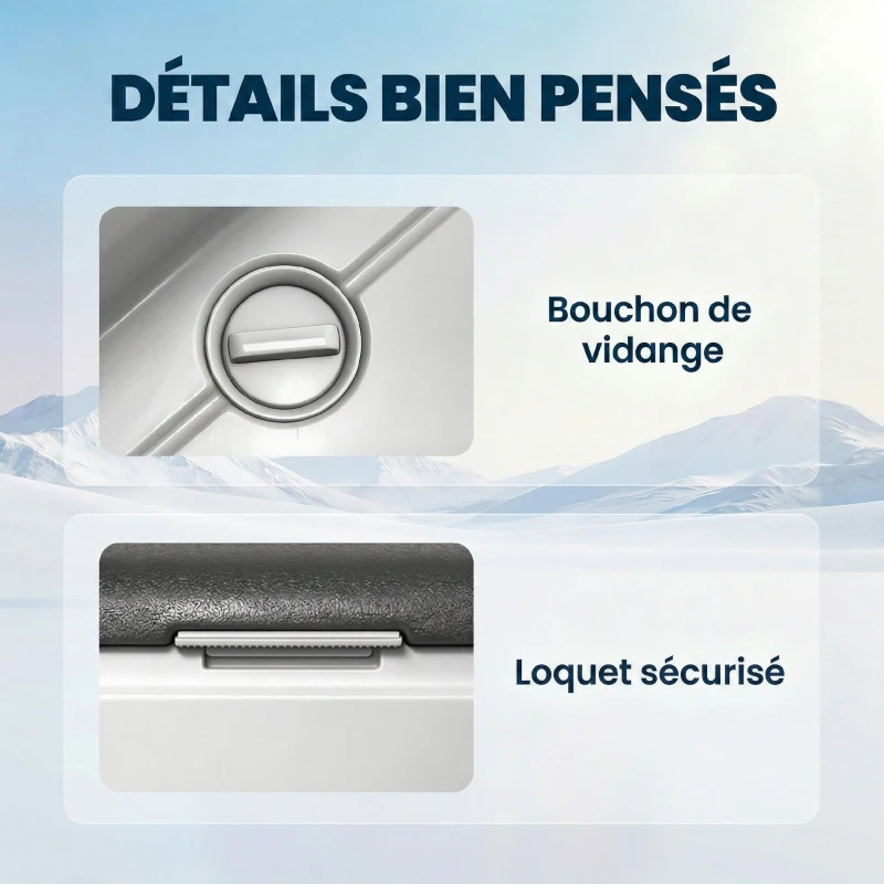 Outsunny Glacière Électrique Voiture Réfrigérateur Portable à Compression 50L -20 à 20 ℃ 300kg Double Zone 72,6x39x51,3cm Noir