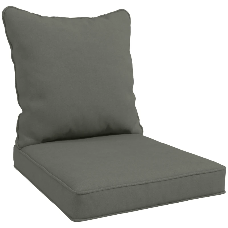 Outsunny Seat and Back Padded Cushion Set, CUSHION ONLY - Charcoal Grey