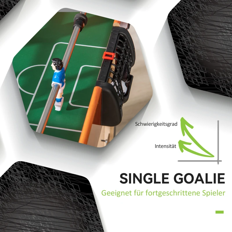 HOMCOM Tischkicker, Tischfußball-Set, 2 Bälle, rutschfeste Griffe, für Jugendliche Erwachsene, Punkteanzeige, MDF, Metall, Bunt