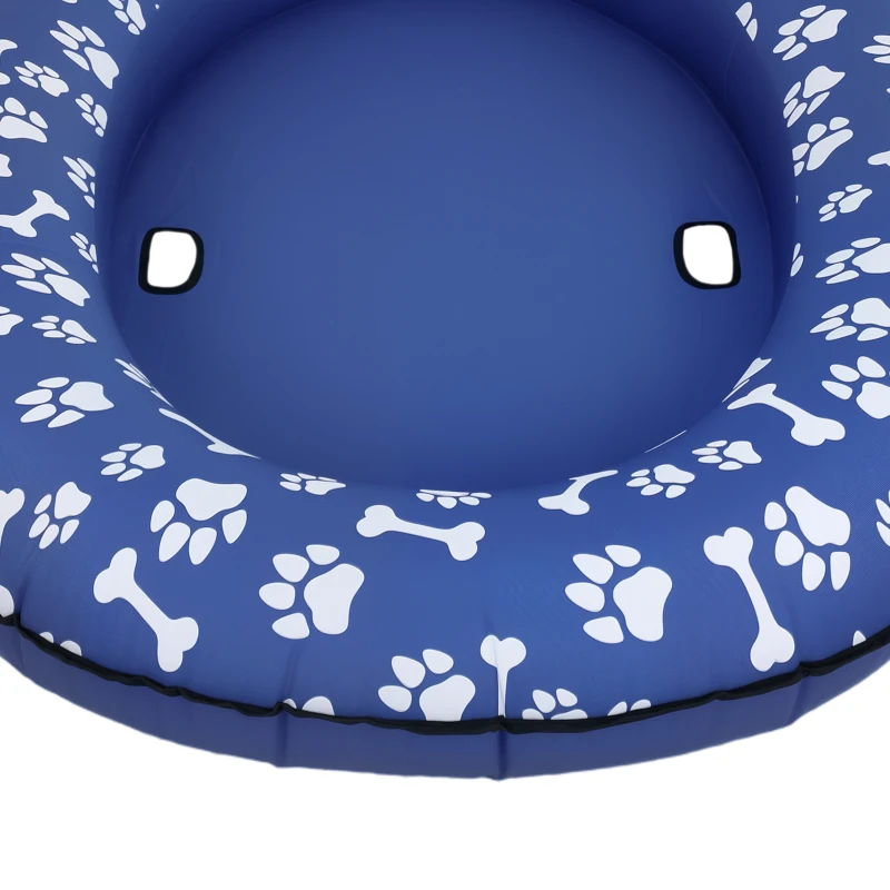 PawHut Opblaasbaar buisboot honden Opvouwbare drijvende watermat Hond met handgreep voor honden tot 40kg 155x104x25cm Blauw