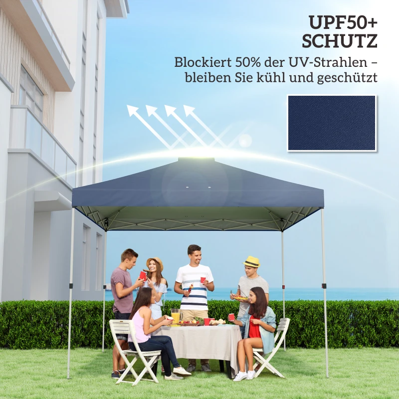 Outsunny Pavillon-Dach Ersatz UV50+ wasserfest mit 8 Abflusslöchern 3 x 3 m, Blau