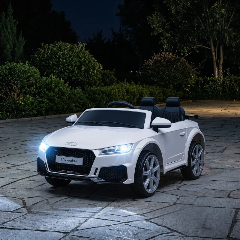 HOMCOM Macchina Elettrica per Bambini 3-5 Anni AUDI TT con Telecomando, Portiere Apribili e Fari LED, Bianco