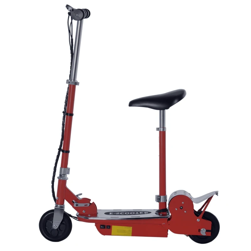 HOMCOM Foldable Electric Scooter for Teens Over 7 years old 12V Battery 120W-Red