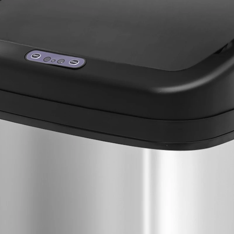 HOMCOM Papelera de Cocina 20L con Sensor Infrarrojo Apertura Automática y Cubo Interior Extraíble 33x25x42,5 cm Plata y Negro