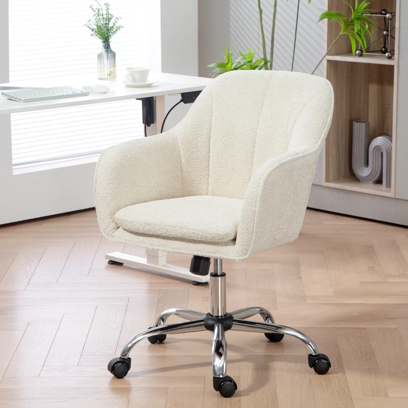 HOMCOM Snow Flannel Office Chair - Beige