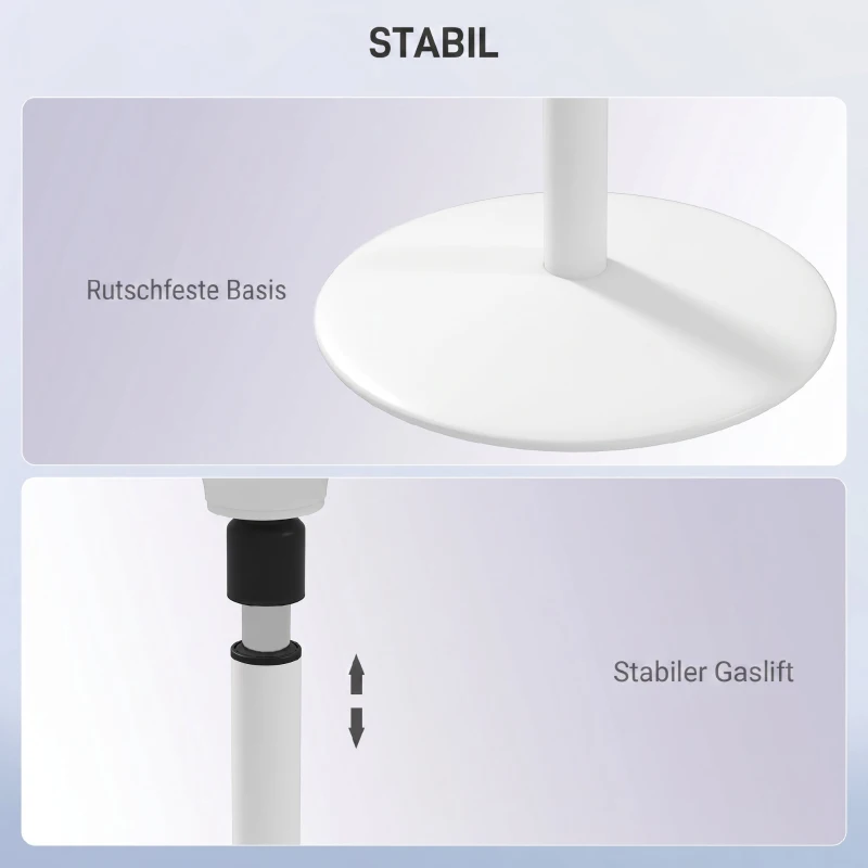 HOMCOM Scaun ergonomic și căptușit, reglabil pe înălțime, cu înclinare de 5°, 41.5x41.5x51.5-71.5 cm, gri