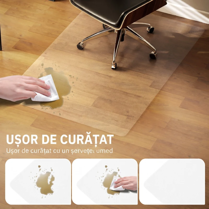 HOMCOM Tappetino Salvapavimento 100x150 cm in Plastica Trasparente per Sedia da Ufficio