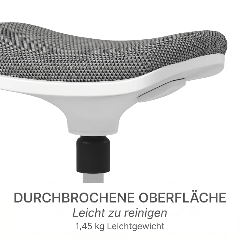 HOMCOM Scaun ergonomic și căptușit, reglabil pe înălțime, cu înclinare de 5°, 41.5x41.5x51.5-71.5 cm, gri