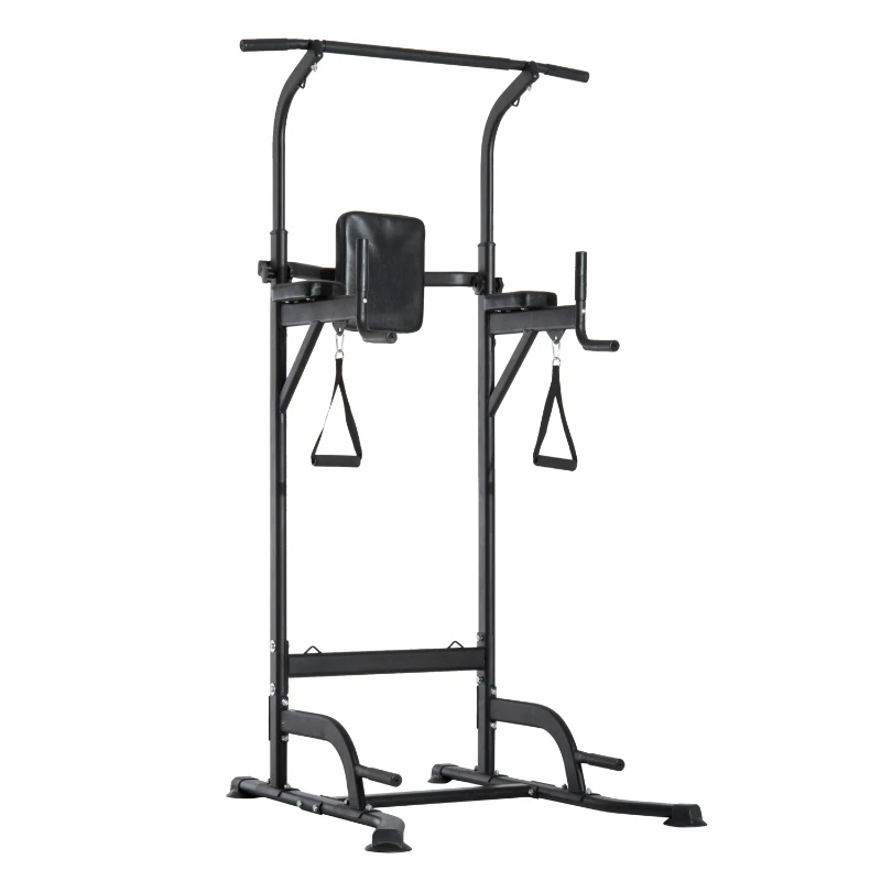 HOMCOM Stazione Fitness Multifunzione Power Tower per Allenamento a Casa Professionale Portata 120kg 129x98x172-224cm