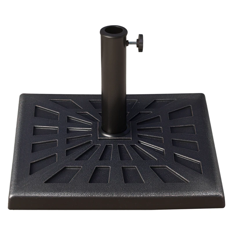 Outsunny Base para Sombrilla de Resina Peso 15 kg para Poste de Parasol de Ø3,8 cm y Ø4,8 cm para Terraza 47x47x32 cm Bronce