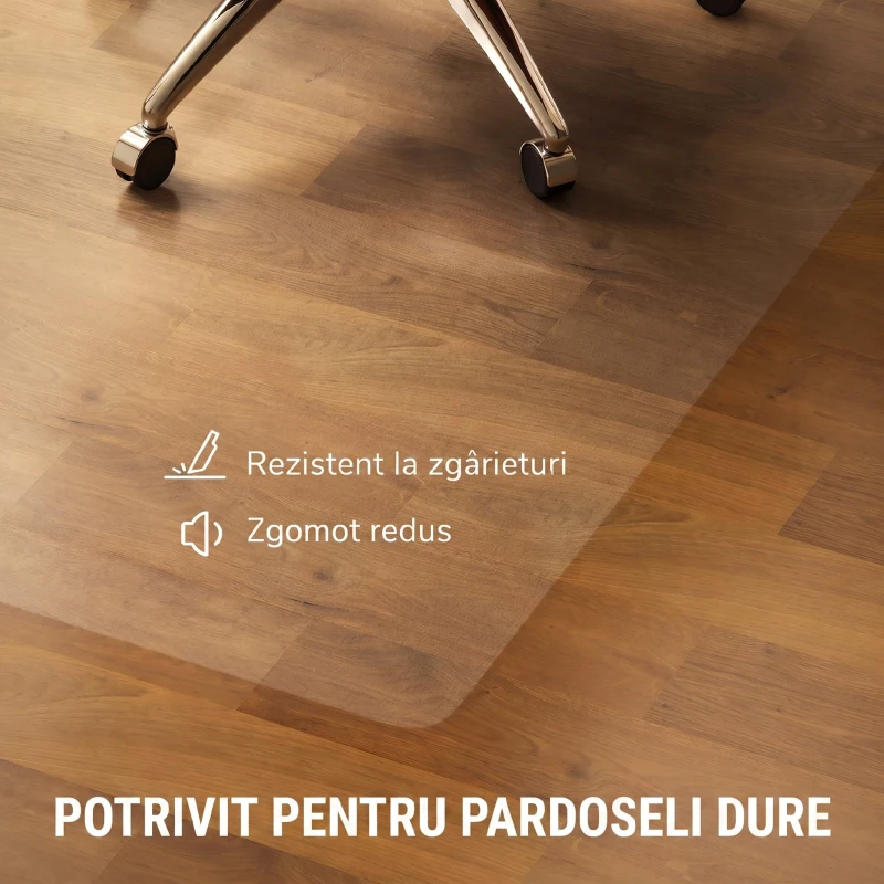 HOMCOM Tappetino Salvapavimento 100x150 cm in Plastica Trasparente per Sedia da Ufficio