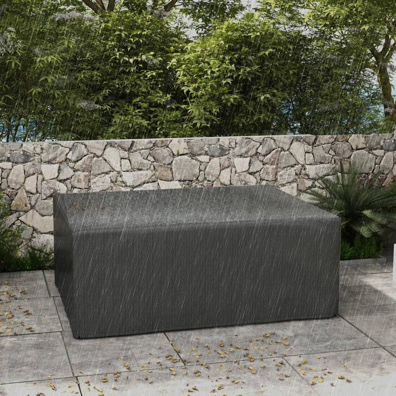 Outsunny Housse salon de jardin extérieure bâche de protection extérieure anti-UV  en polyéthylène 235 x 190 x 90 cm gris