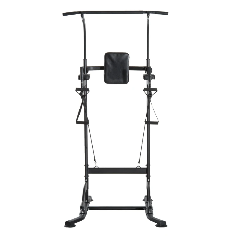 HOMCOM Stazione Fitness Multifunzione Power Tower per Allenamento a Casa Professionale Portata 120kg 129x98x172-224cm