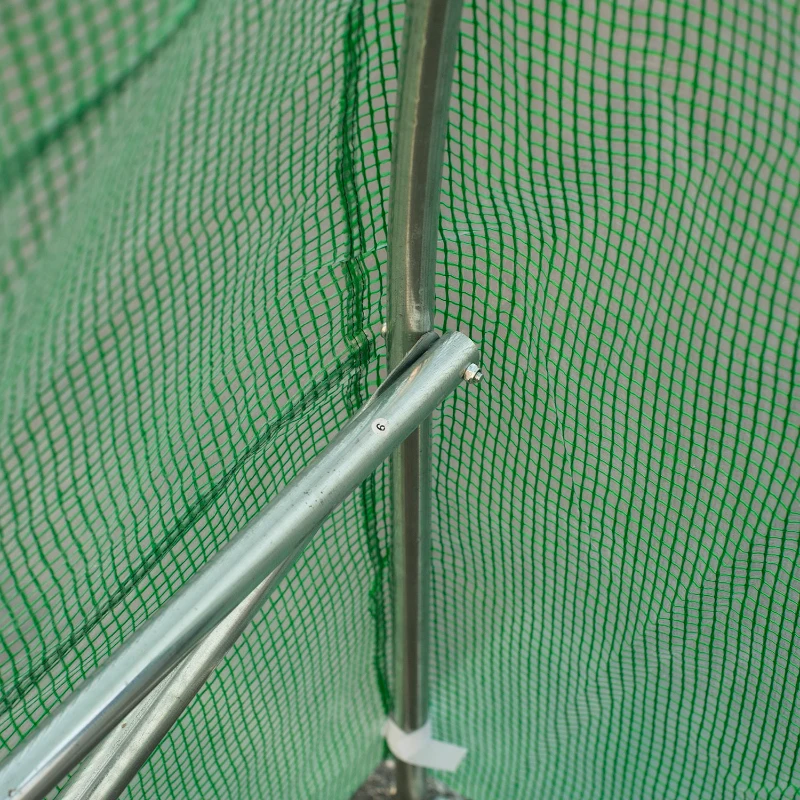 Outsunny Estufa Tipo Túnel 590x300x200cm com Porta Enrolável 8 Janelas Cobertura de PE 140g/m² e Tubo de Aço para Cultivos de Plantas Verduras Verde