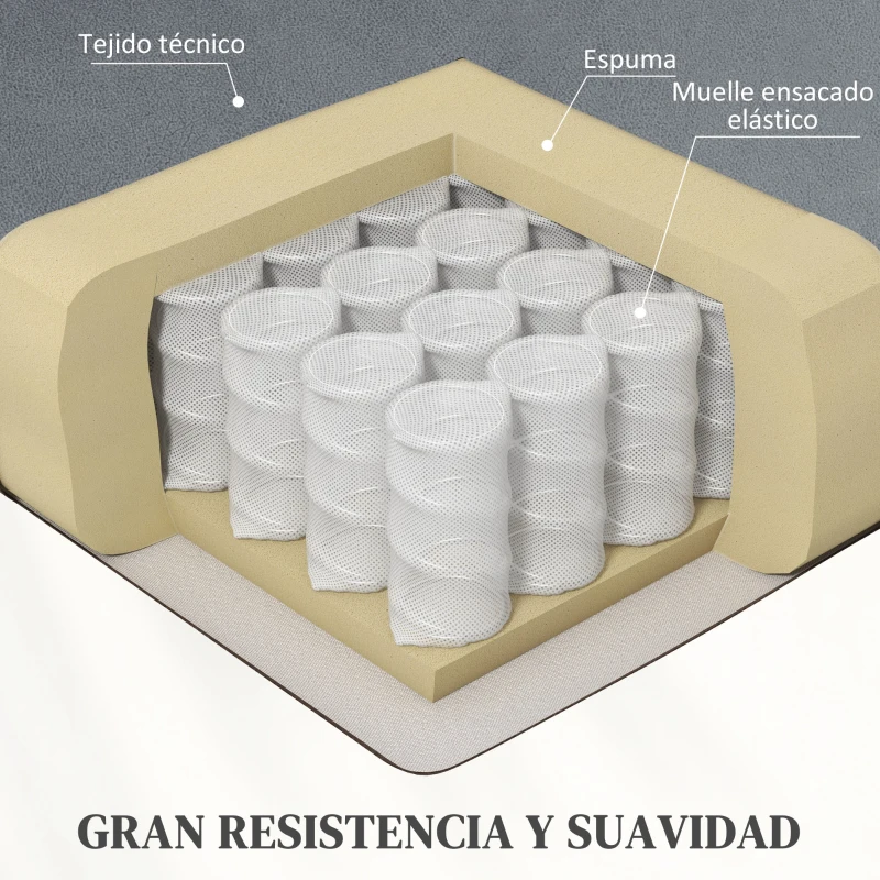 HOMCOM Sillón Levanta Personas con 8 Punto de Masaje Función de Calentamiento Mando a Distancia y Bolsillo Lateral Gris