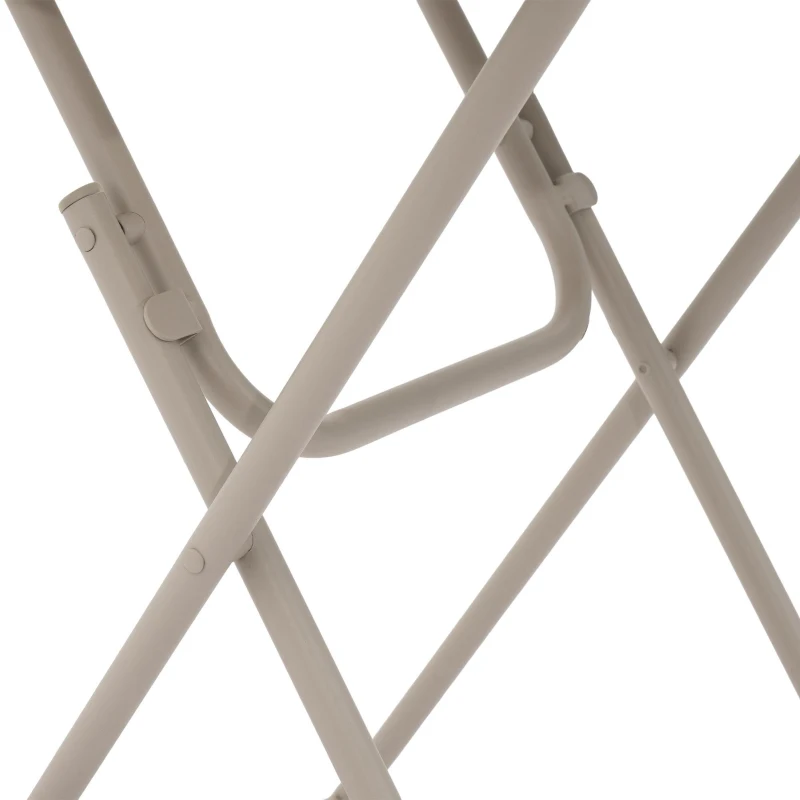 Ensemble bistrot pliable 3-pièces en acier, avec 2 chaises + 1 table, Beige