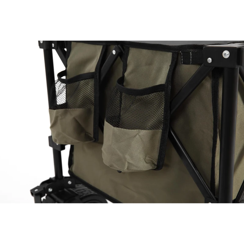 Chariot pliable extensible, avec beaucoup de rangement, 136x54x60 cm, Armeegrün