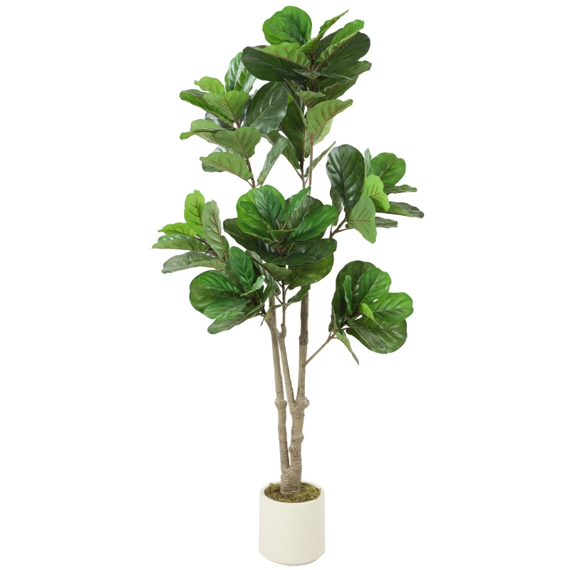 HOMCOM 180cm Artificial Fiddle Leaf Fig Tree - Green