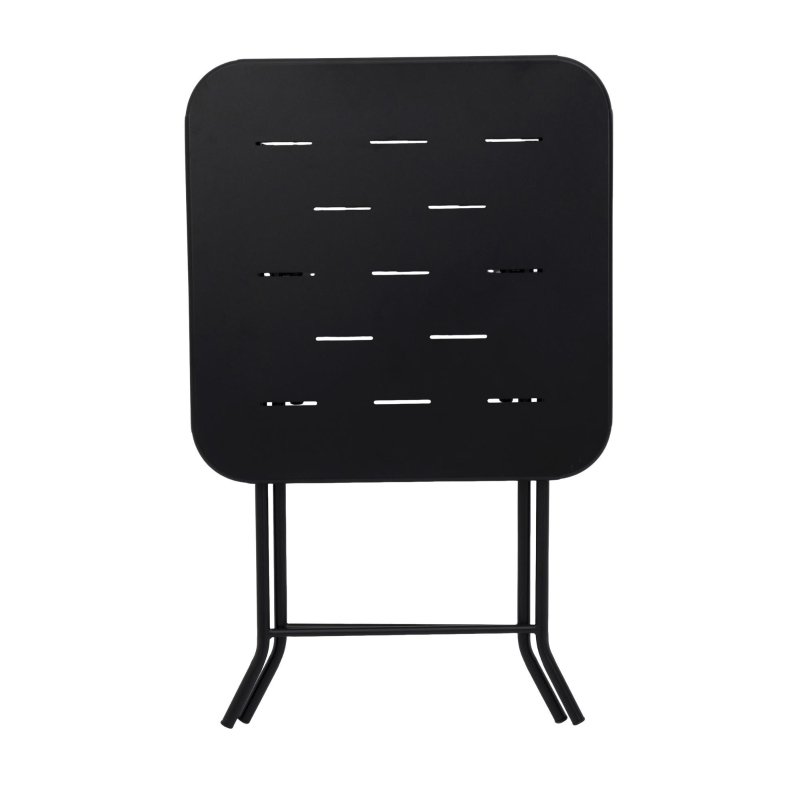 Ensemble bistrot pliable 3‑pièces en acier, avec 2 chaises + 1 table, Noir