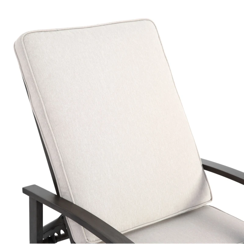 Chaise-lounge-patio avec dossier réglable, 204x58x100/30 cm, Beige