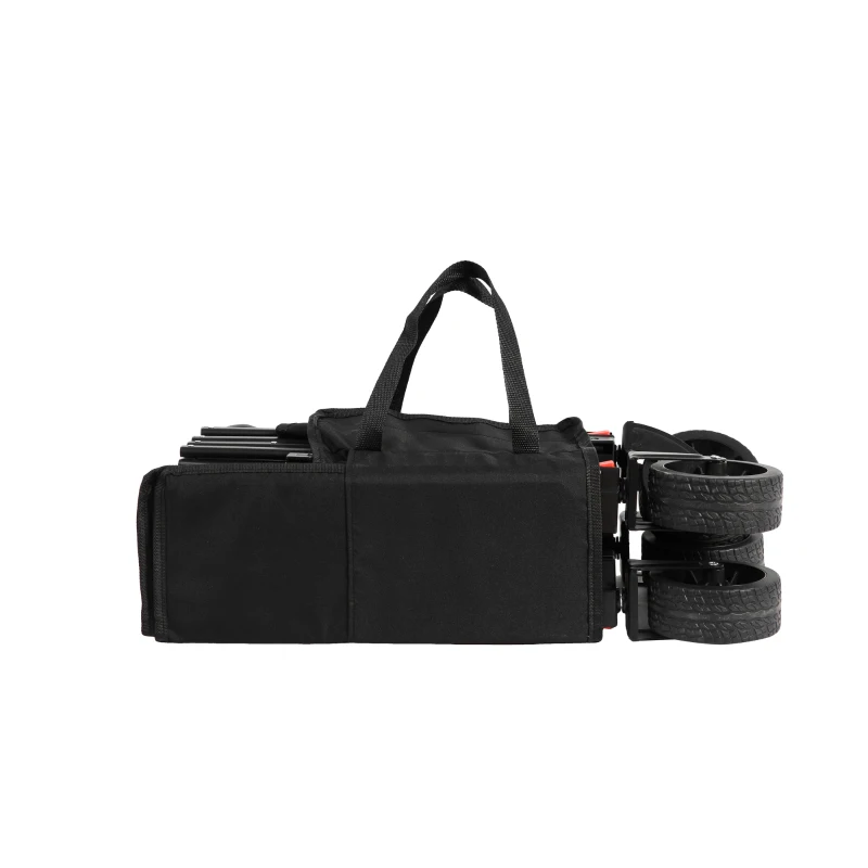 Chariot pliable, pour camping, courses, 77x48x45 cm, Noir
