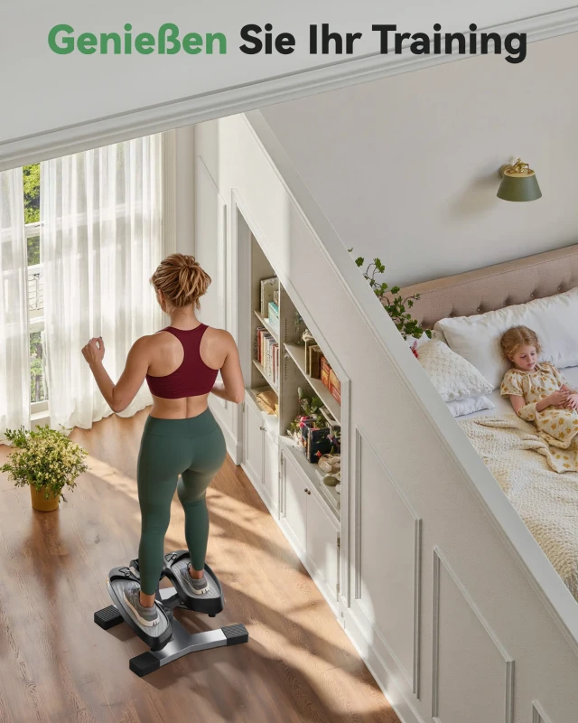 Sportsroyals Exercise Stair Stepper für Zuhause – Up-Down Swing Stepper mit Power Ropes für Bein-/Arm-/Po-Training, Home-Office-Fitnessübungen