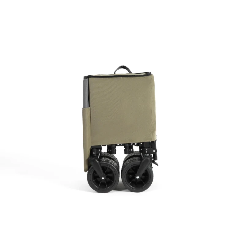 Chariot pliable extensible, avec beaucoup de rangement, 136x54x60 cm, Armeegrün