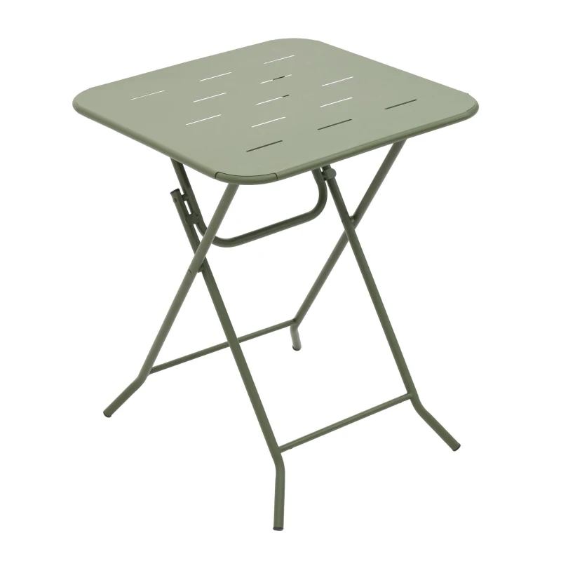 Ensemble bistrot pliable 3‑pièces en acier, avec 2 chaises + 1 table, Vert
