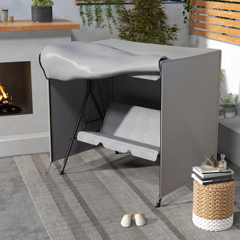 Outsunny Funda para Balancín de Jardín con Cremallera Cubierta para Muebles de Exterior 177x114x152 cm Gris