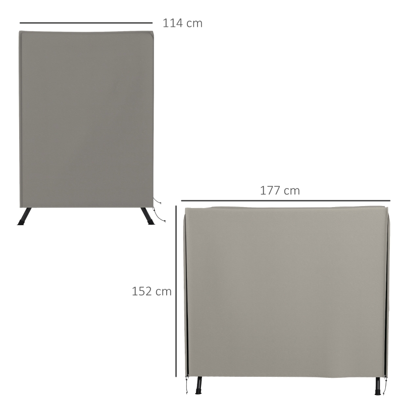 Outsunny Funda para Balancín de Jardín con Cremallera Cubierta para Muebles de Exterior 177x114x152 cm Gris