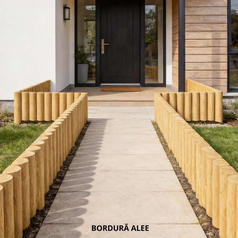 Outsunny Panou decorativ gard de grădină din lemn, rezistent și ușor de instalat pentru patio, gazon, alee 176x38 cm natural
