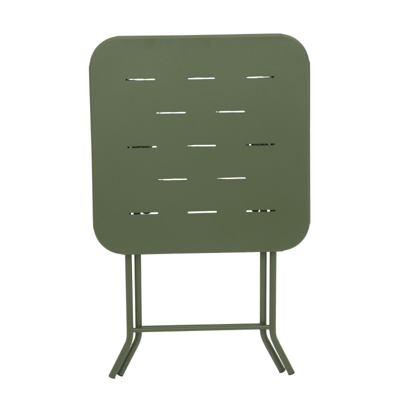 Ensemble bistrot pliable 3‑pièces en acier, avec 2 chaises + 1 table, Vert