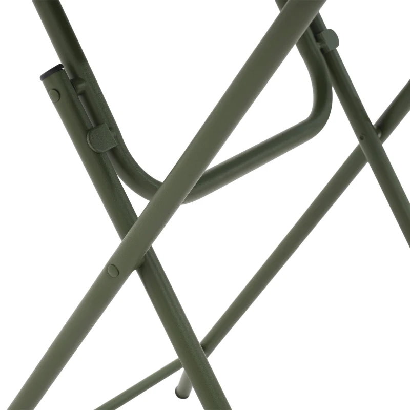 Ensemble bistrot pliable 3‑pièces en acier, avec 2 chaises + 1 table, Vert