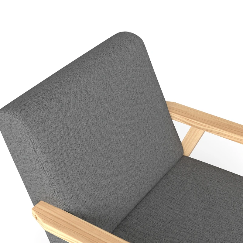 HOMCOM Fauteuil comfortabel groot formaat met kussens, 64B x 70T x 72H cm, Grijs(m-9)