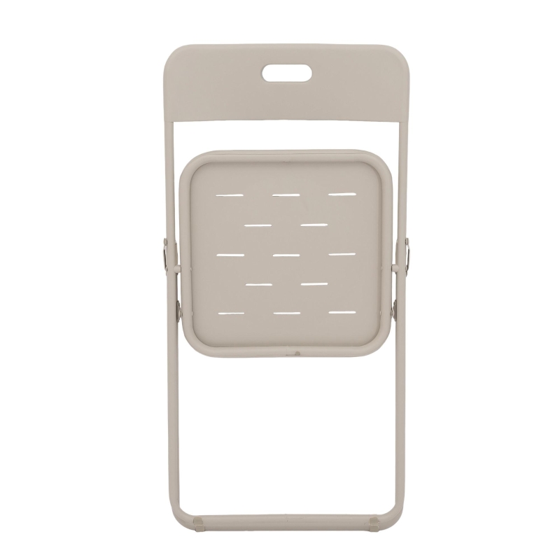 Ensemble bistrot pliable 3-pièces en acier, avec 2 chaises + 1 table, Beige