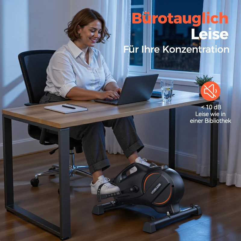 YOSUDA ​​Pedaltrainer, Beintrainer für Zuhause mit 2 Widerstandsbändern und rutschfester Matte, Mini Heimtrainer für Senioren, Arm und Beintrainer im Sitzen, 16-stufiger einstellbarer Widerstand
