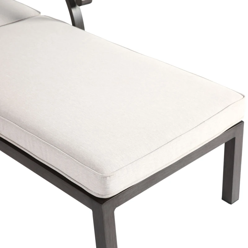 Chaise-lounge-patio avec dossier réglable, 204x58x100/30 cm, Beige